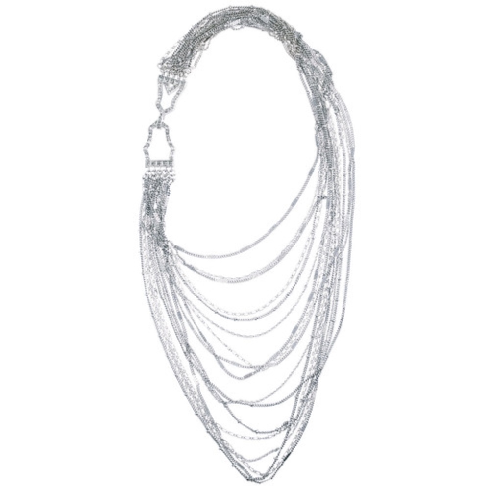 Multi-Strand Chain Bib Necklace-n128s